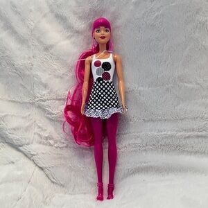 Barbie Color Reveal Doll , Color-Block Series hot pink black white